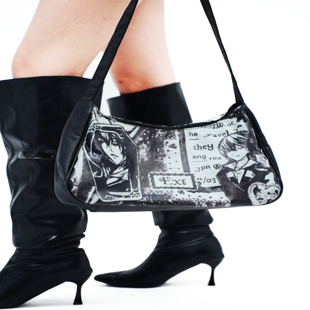 3SAN NeoManga Anime Portrait Urban Minimalist PU Shoulder Bag