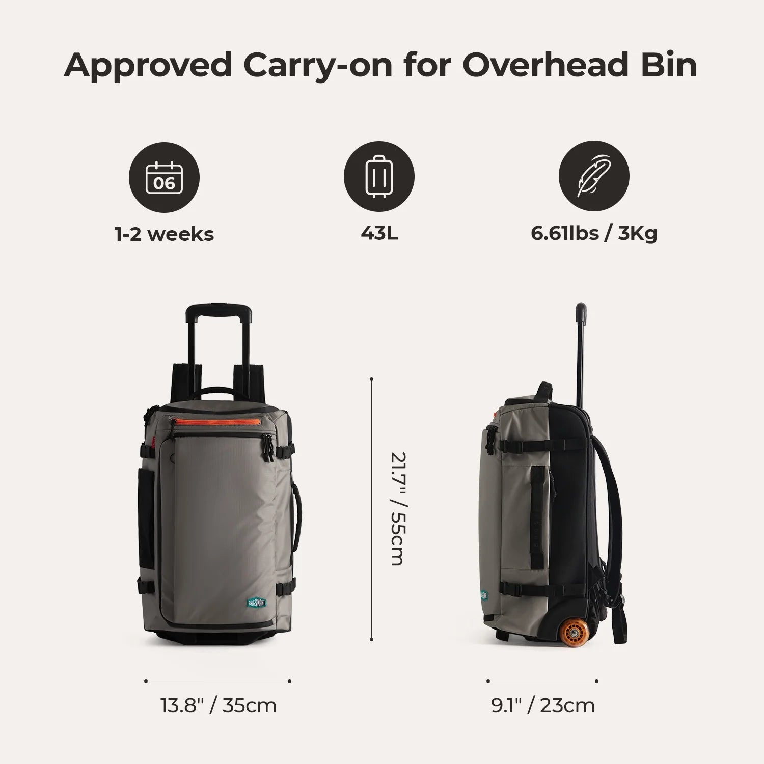 Blast 43L Roller Backpack