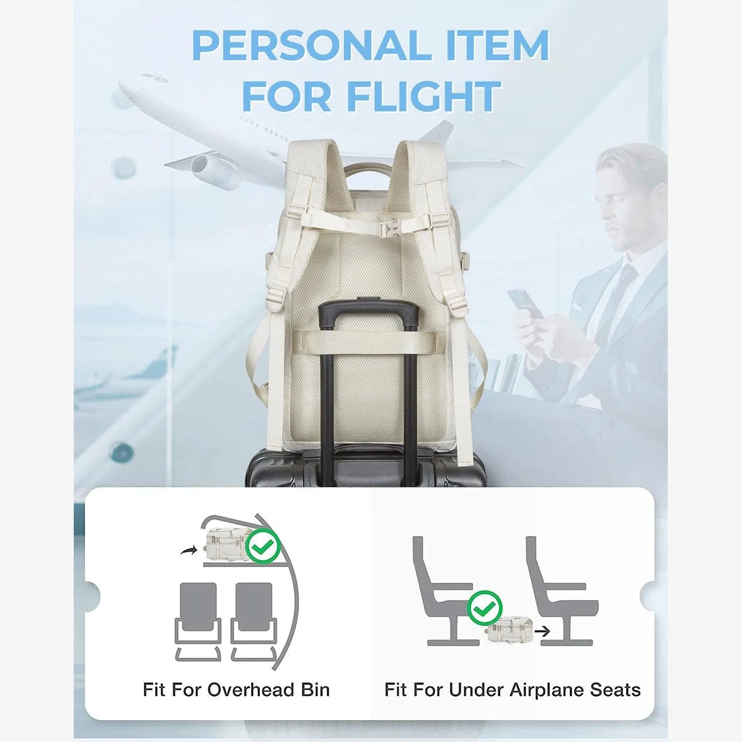 Falco 40L Expandable Airline Approved Carry On Travel Backpack