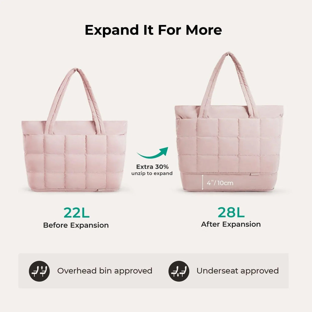 Bubble 22L-28L Expandable Puffer Travel Tote Bag