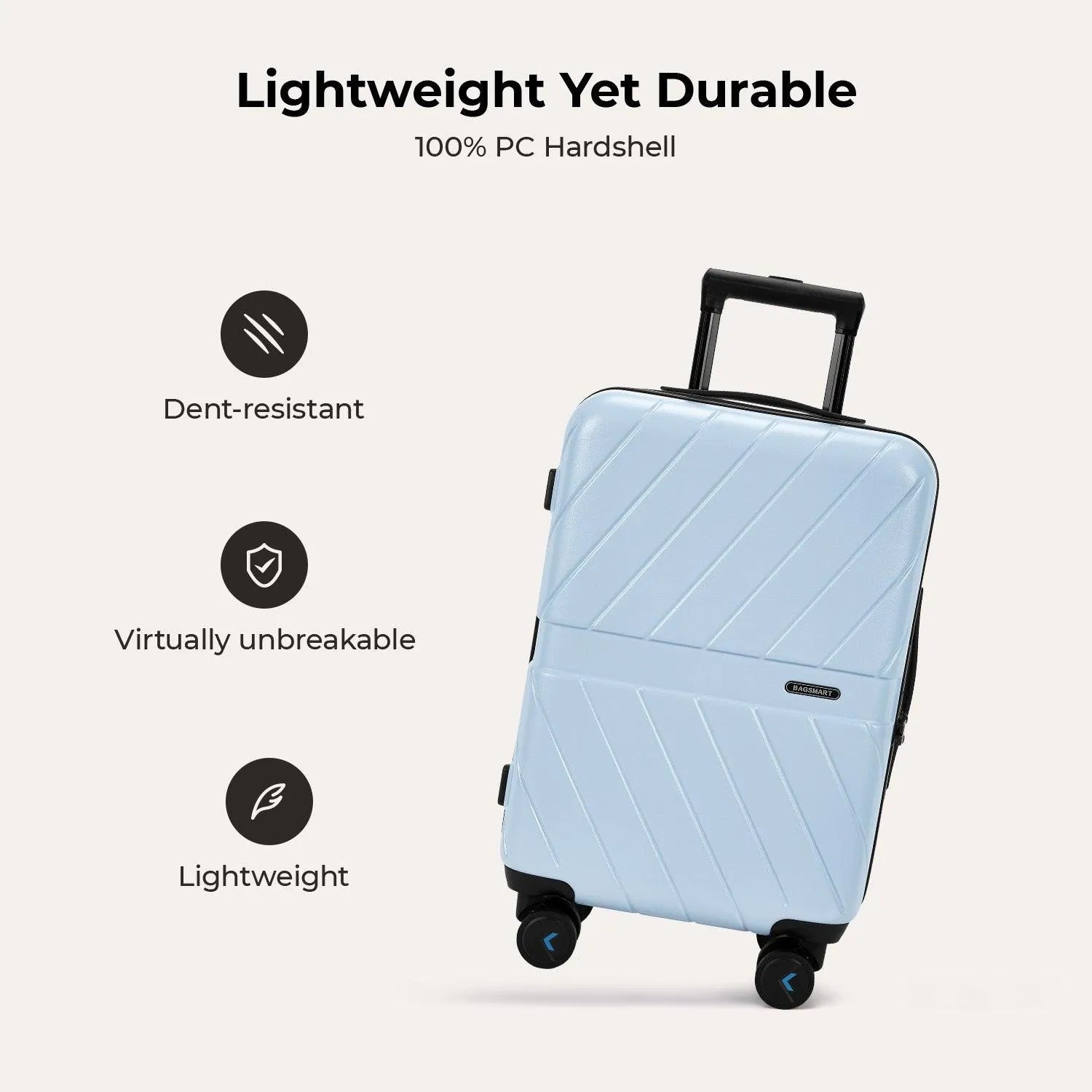 Daren 16-20 Inch Lightweight Hardside Carry-On Suitcase