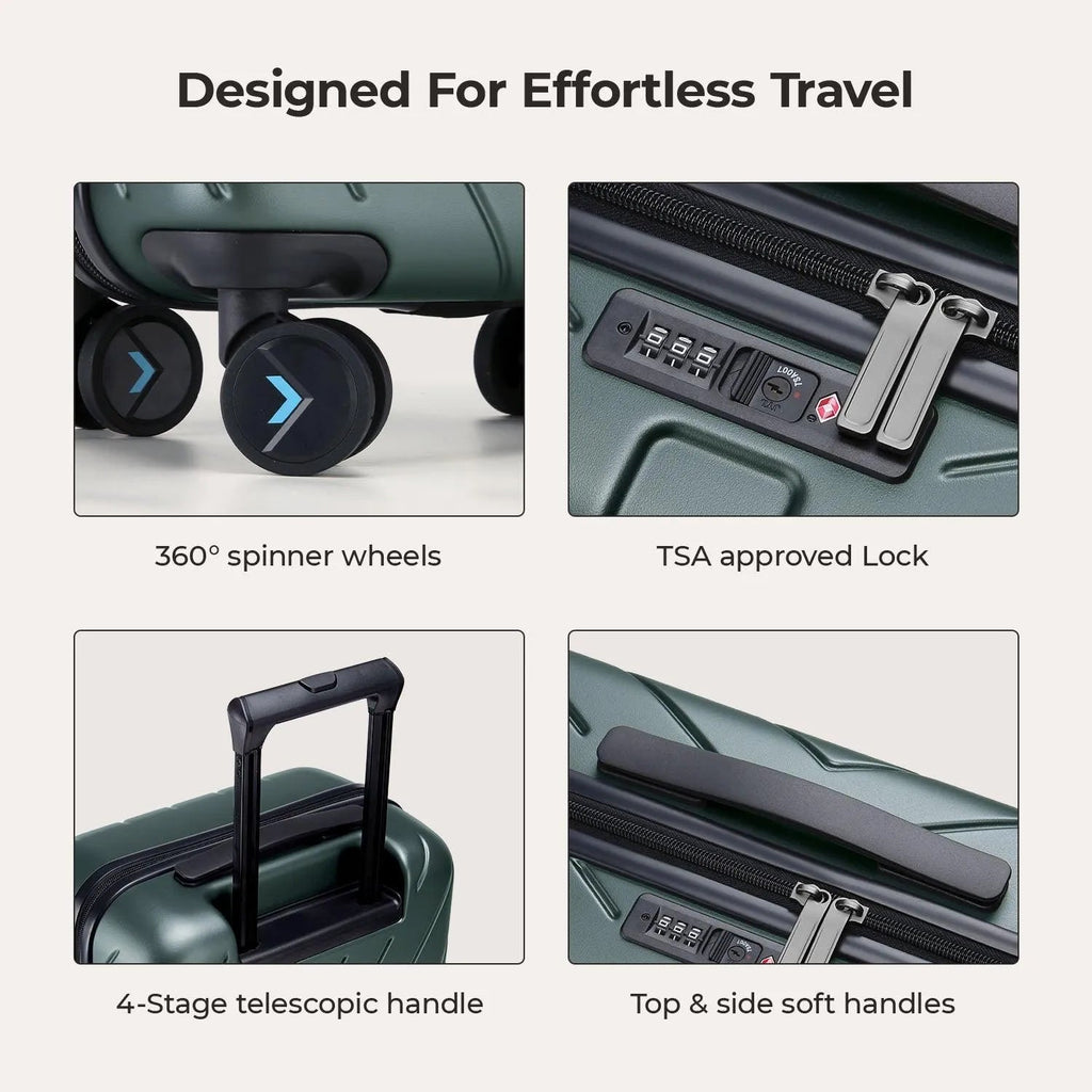 Daren 16-20 Inch Lightweight Hardside Carry-On Suitcase