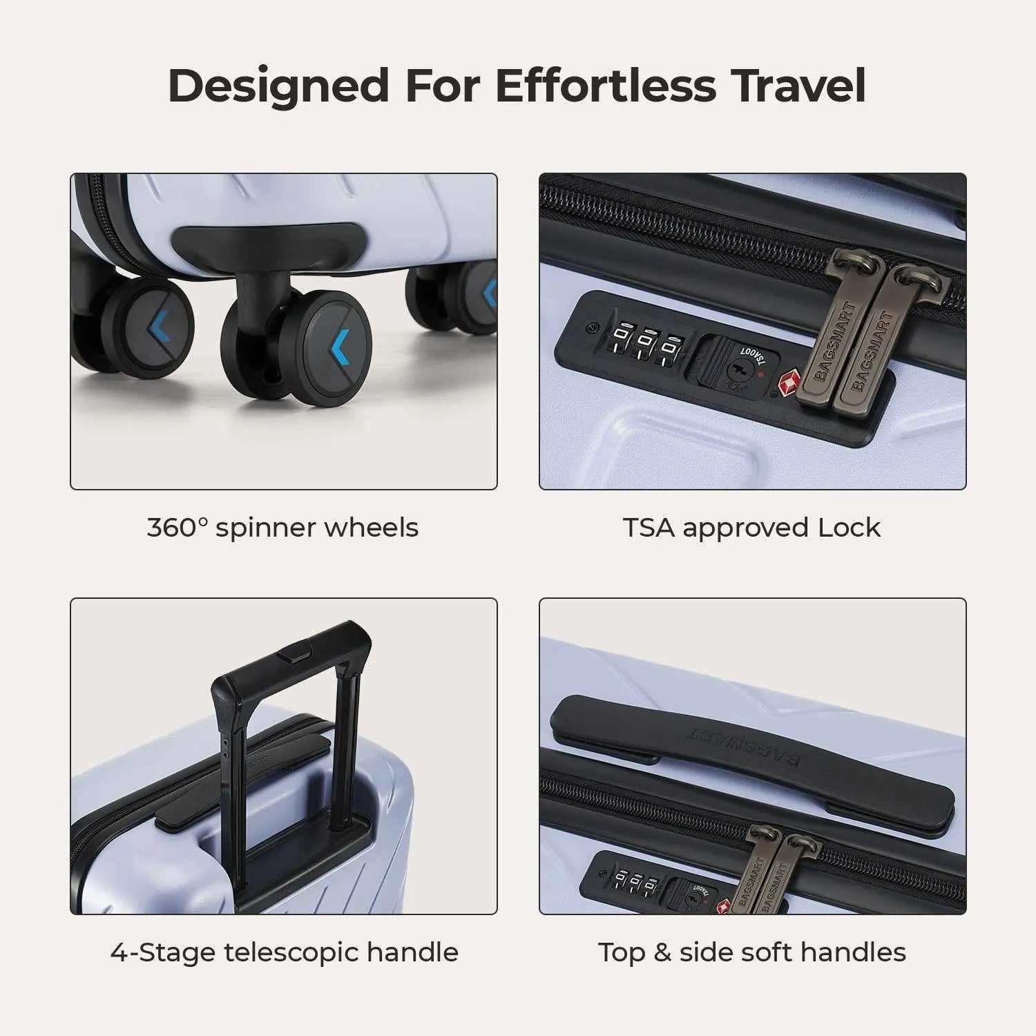 Daren 16-20 Inch Lightweight Hardside Carry-On Suitcase