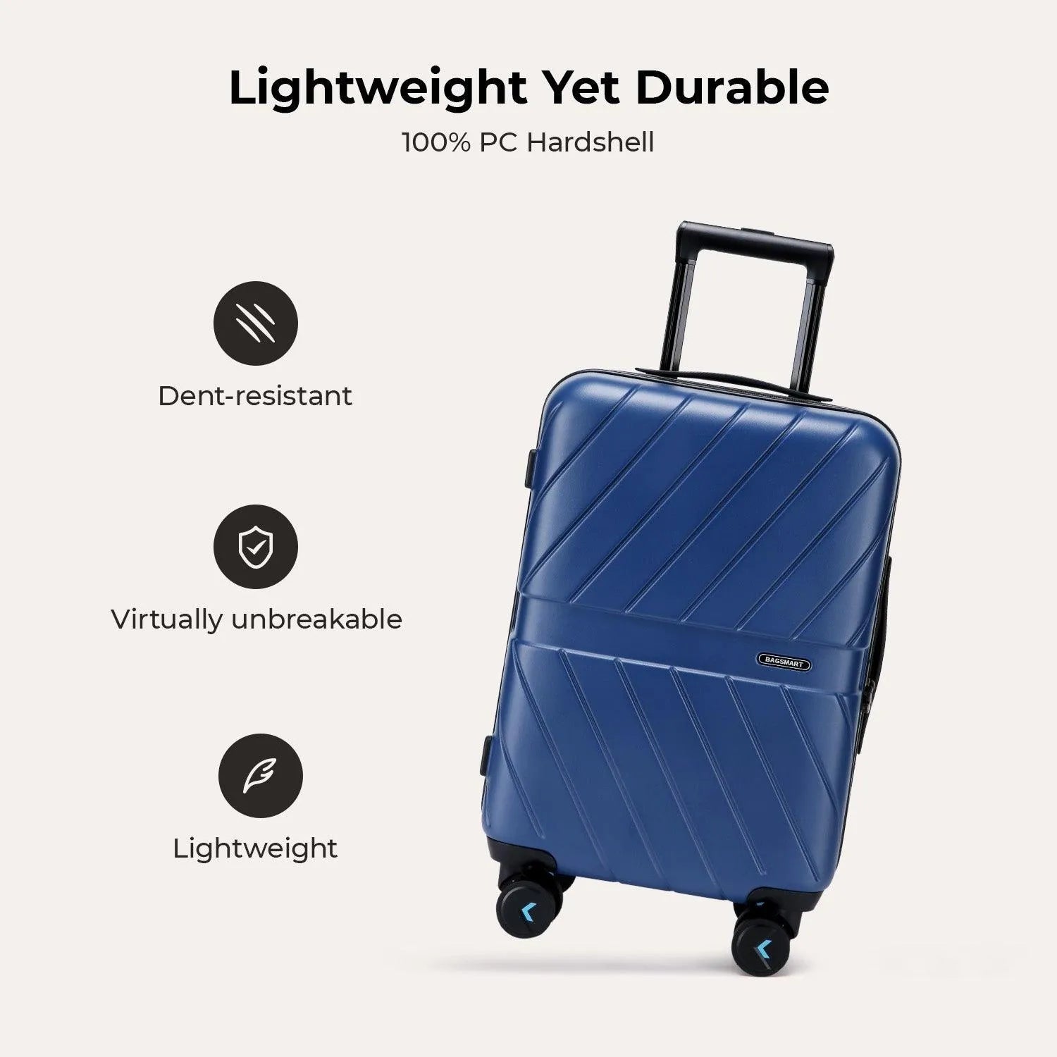 Daren 16-20 Inch Lightweight Hardside Carry-On Suitcase