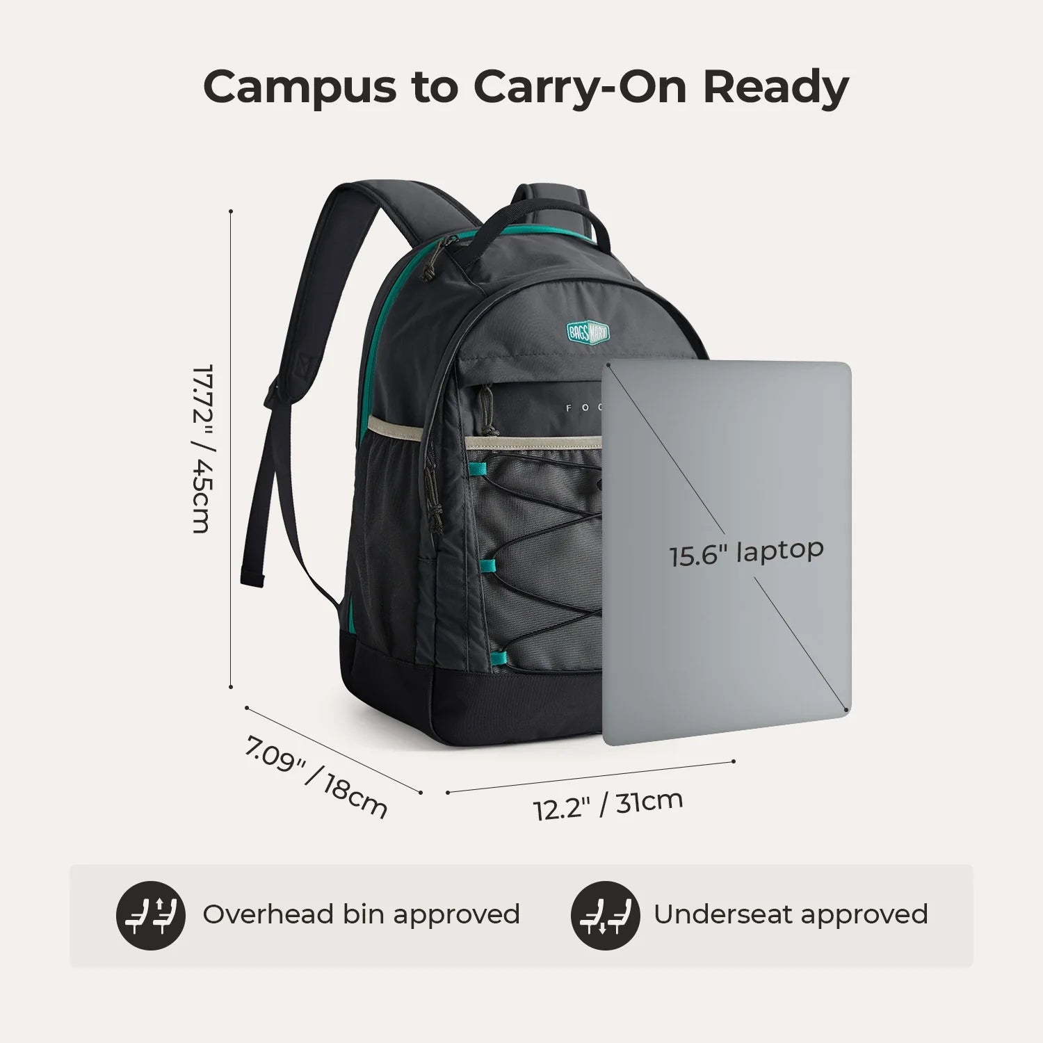 Focus 15.6" Laptop Backpack