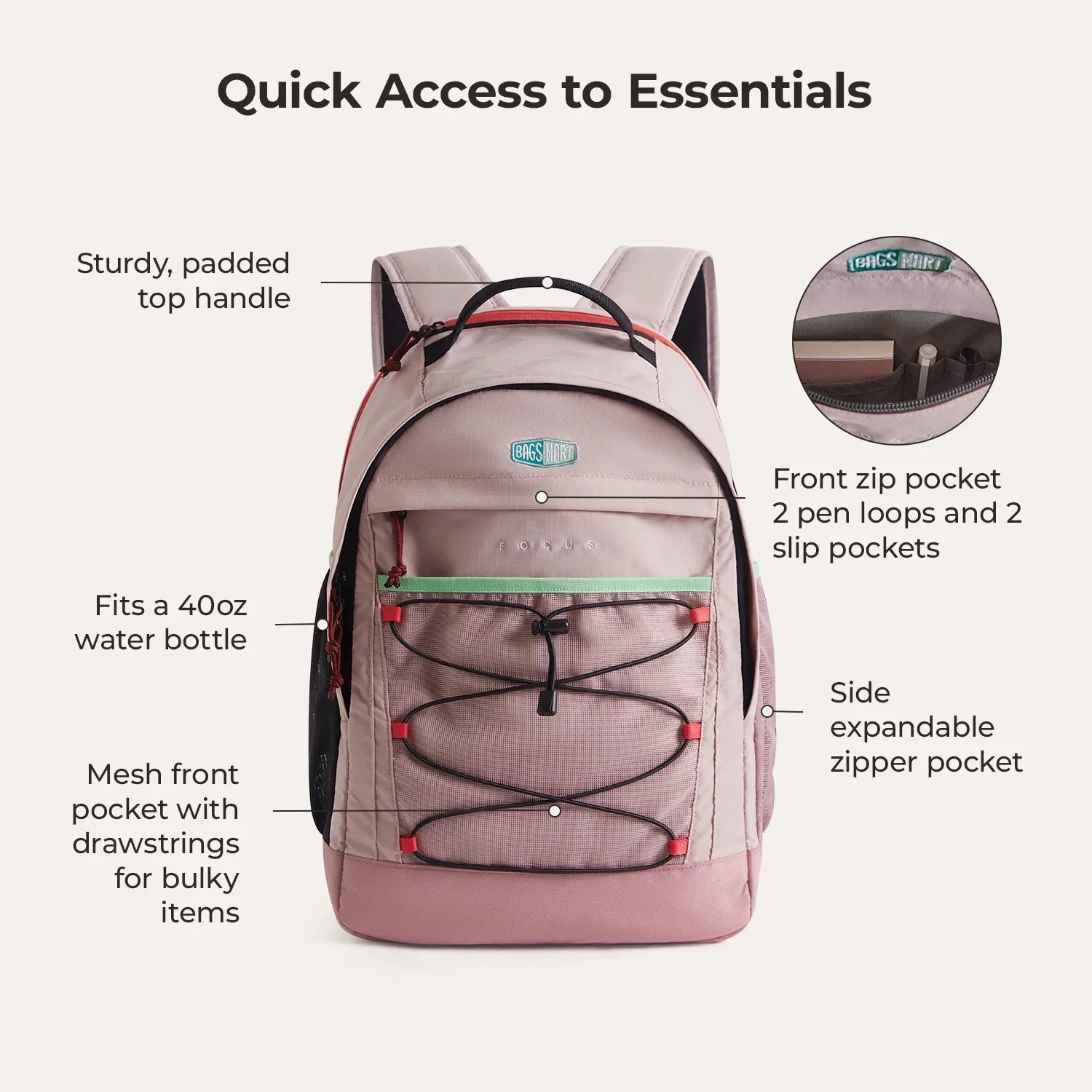 Focus 15.6" Laptop Backpack