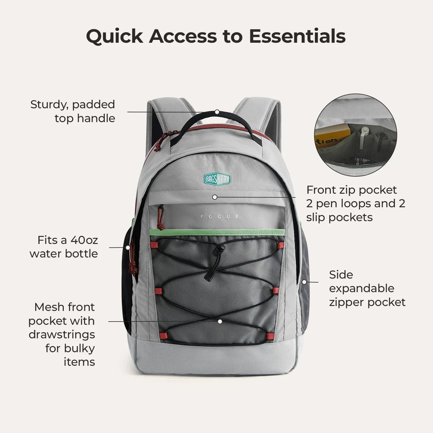 Focus 15.6" Laptop Backpack