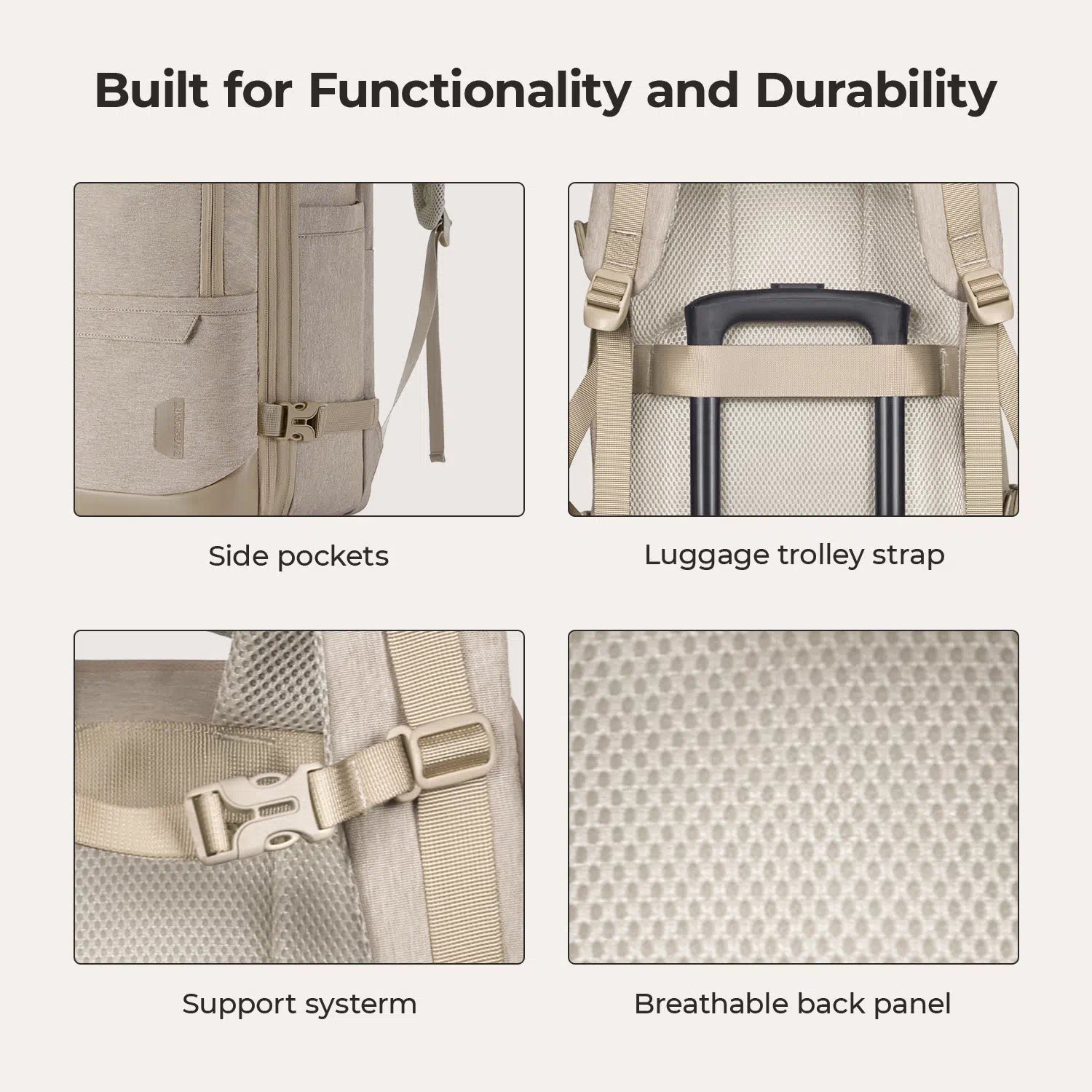 Falco 40L Expandable Airline Approved Carry On Travel Backpack