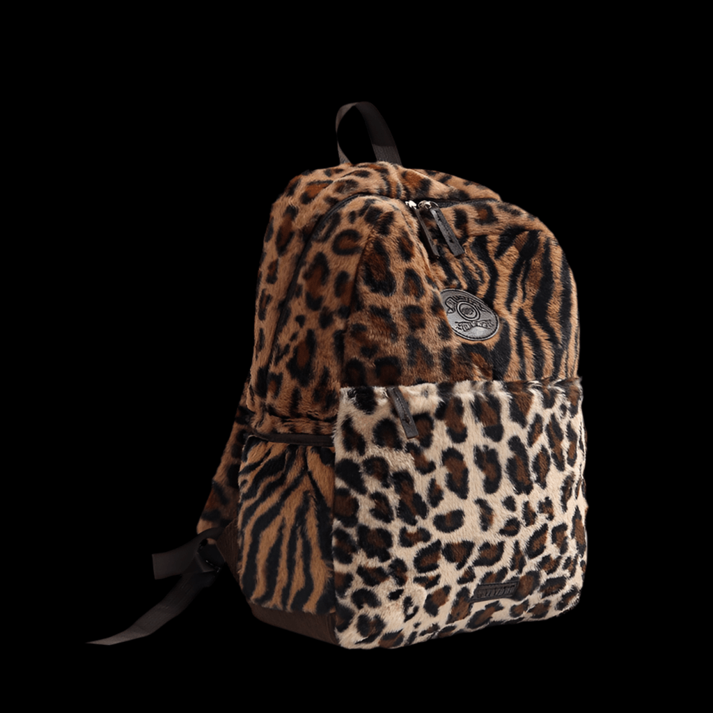 Limited Edition Multi Leopard Print Plush Faux Fur Bag with Zipper Closure - Medium, Unisex Leisure Bag
