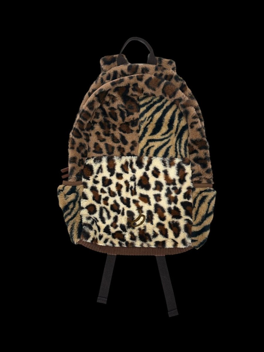 Limited Edition Multi Leopard Print Plush Faux Fur Bag with Zipper Closure - Medium, Unisex Leisure Bag