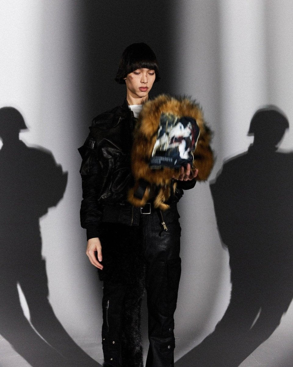 NOTHINGNESSWORLD "Lost Series" Punk Patch Detail Cotton Backpack with Zipper Pockets