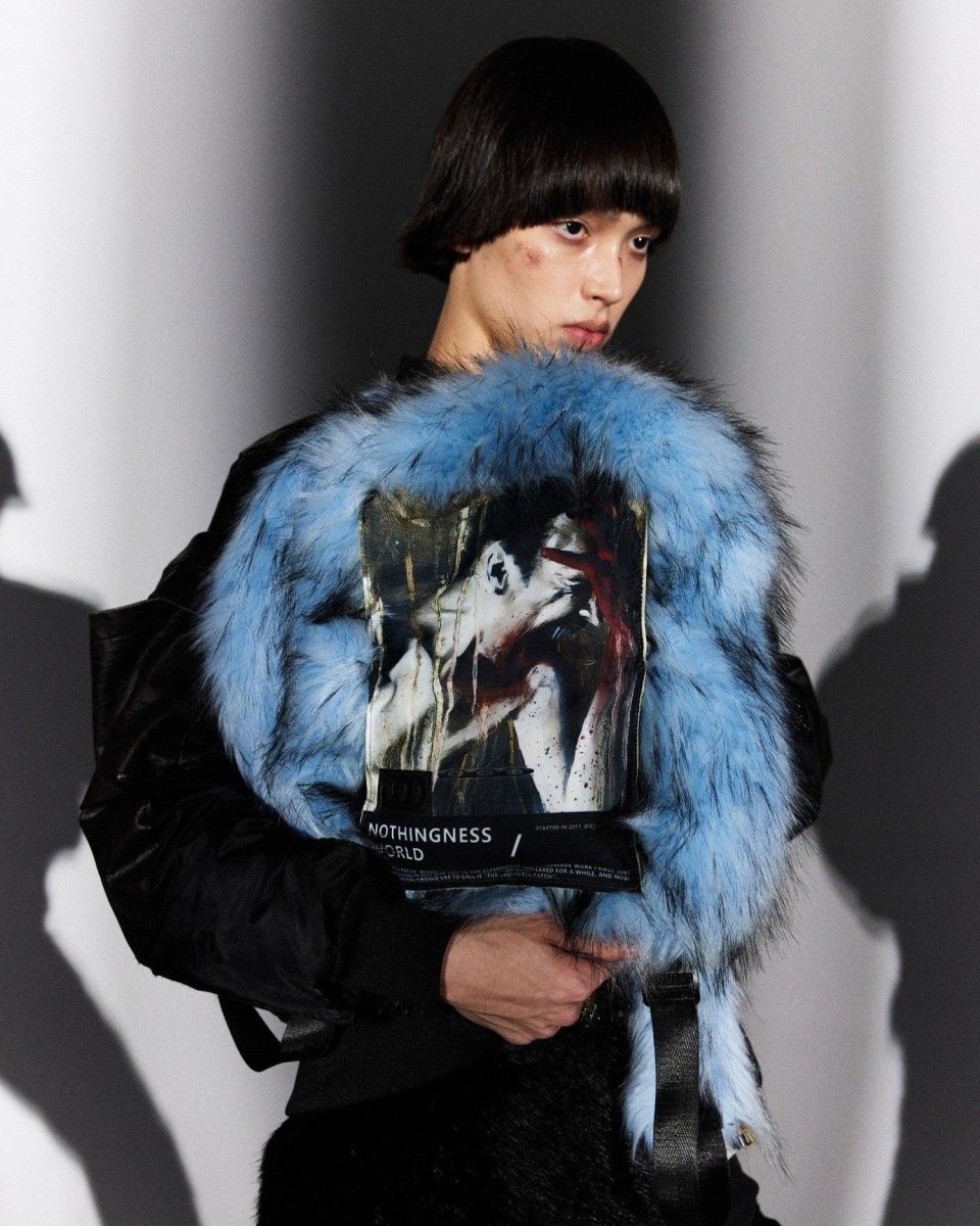 NOTHINGNESSWORLD "Lost Series" Punk Patch Detail Cotton Backpack with Zipper Pockets