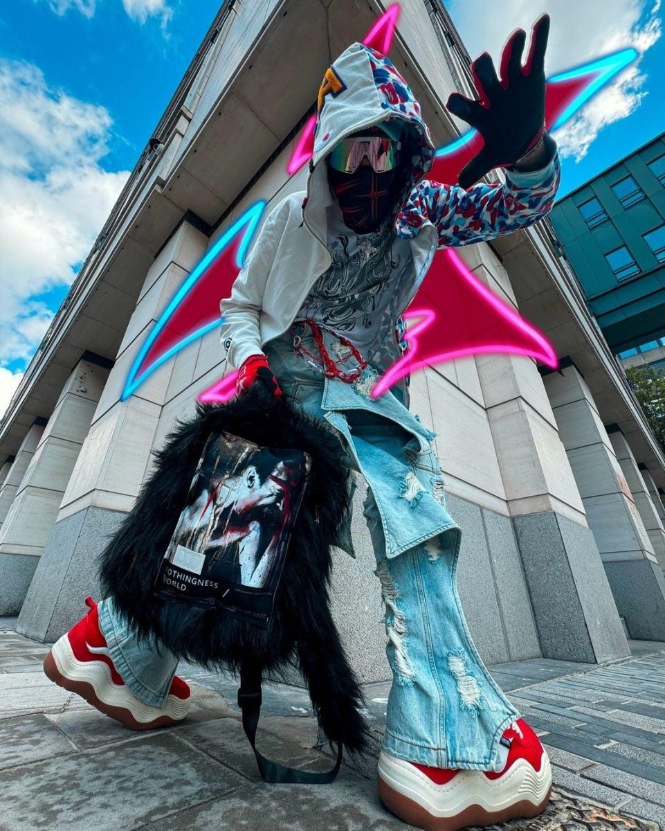 NOTHINGNESSWORLD "Lost Series" Punk Patch Detail Cotton Backpack with Zipper Pockets