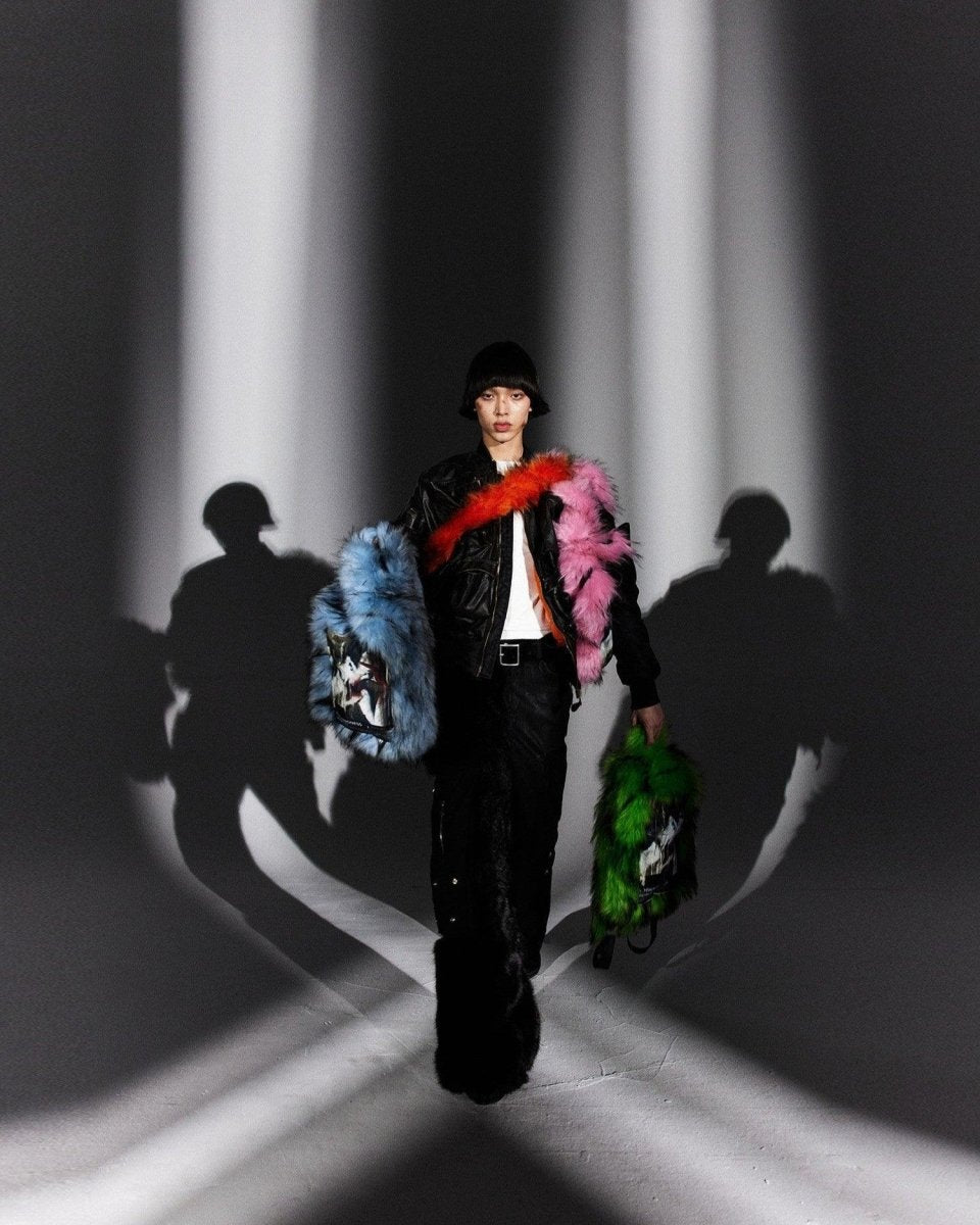 NOTHINGNESSWORLD "Lost Series" Punk Patch Detail Cotton Backpack with Zipper Pockets