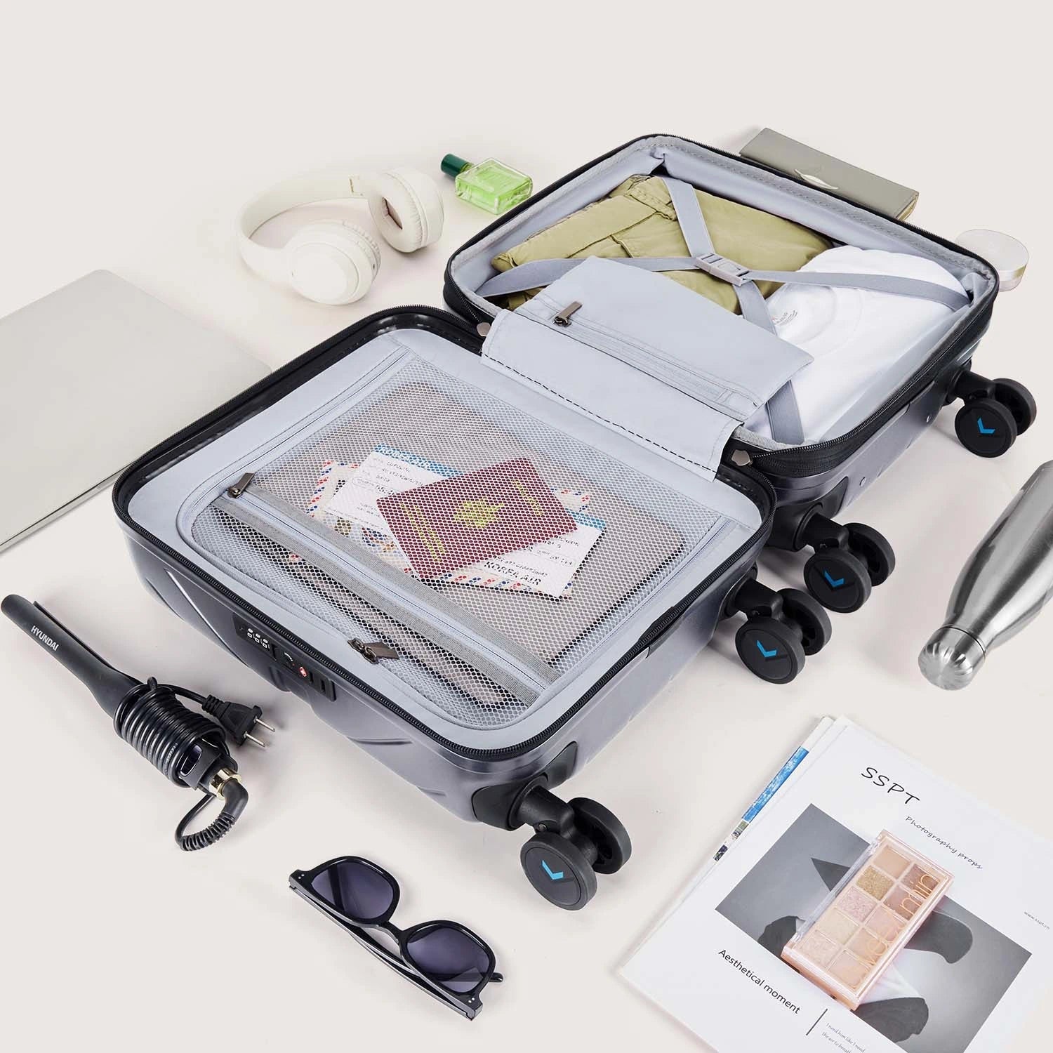 Daren 16-20 Inch Lightweight Hardside Carry-On Suitcase