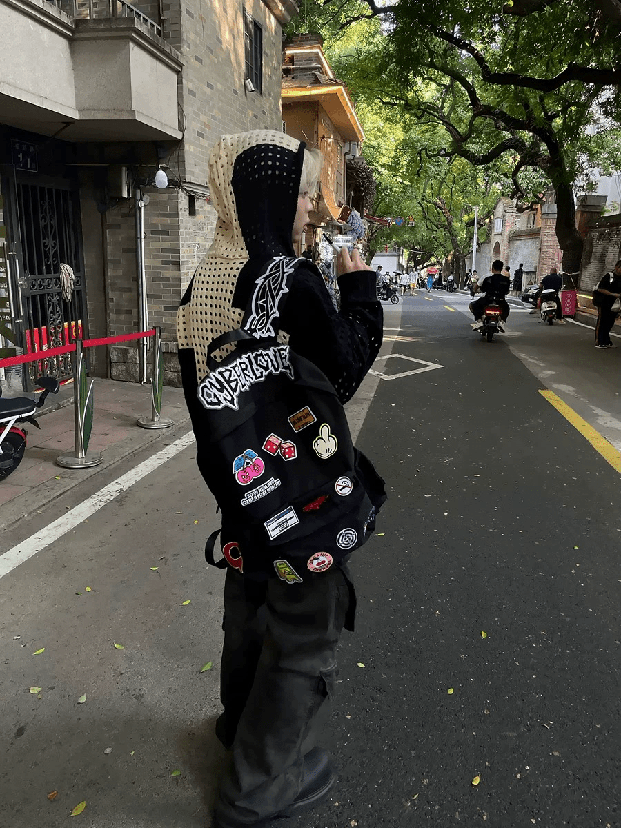 PatchRiot Unique Patchwork Design Backpack - Durable, Spacious, and Stylish