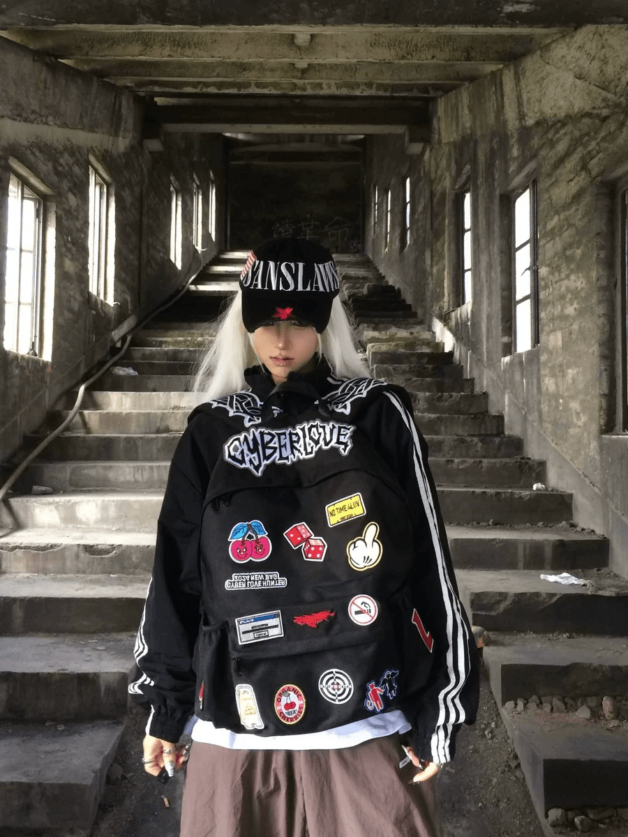 PatchRiot Unique Patchwork Design Backpack - Durable, Spacious, and Stylish