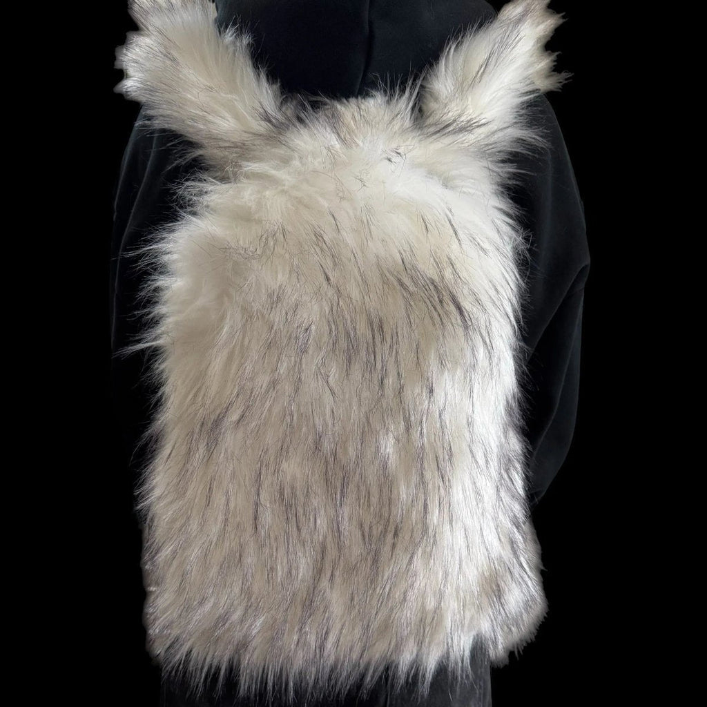 Lost Series Plush Backpack - Soft Faux Fur Unisex Medium Size with Zipper Closure