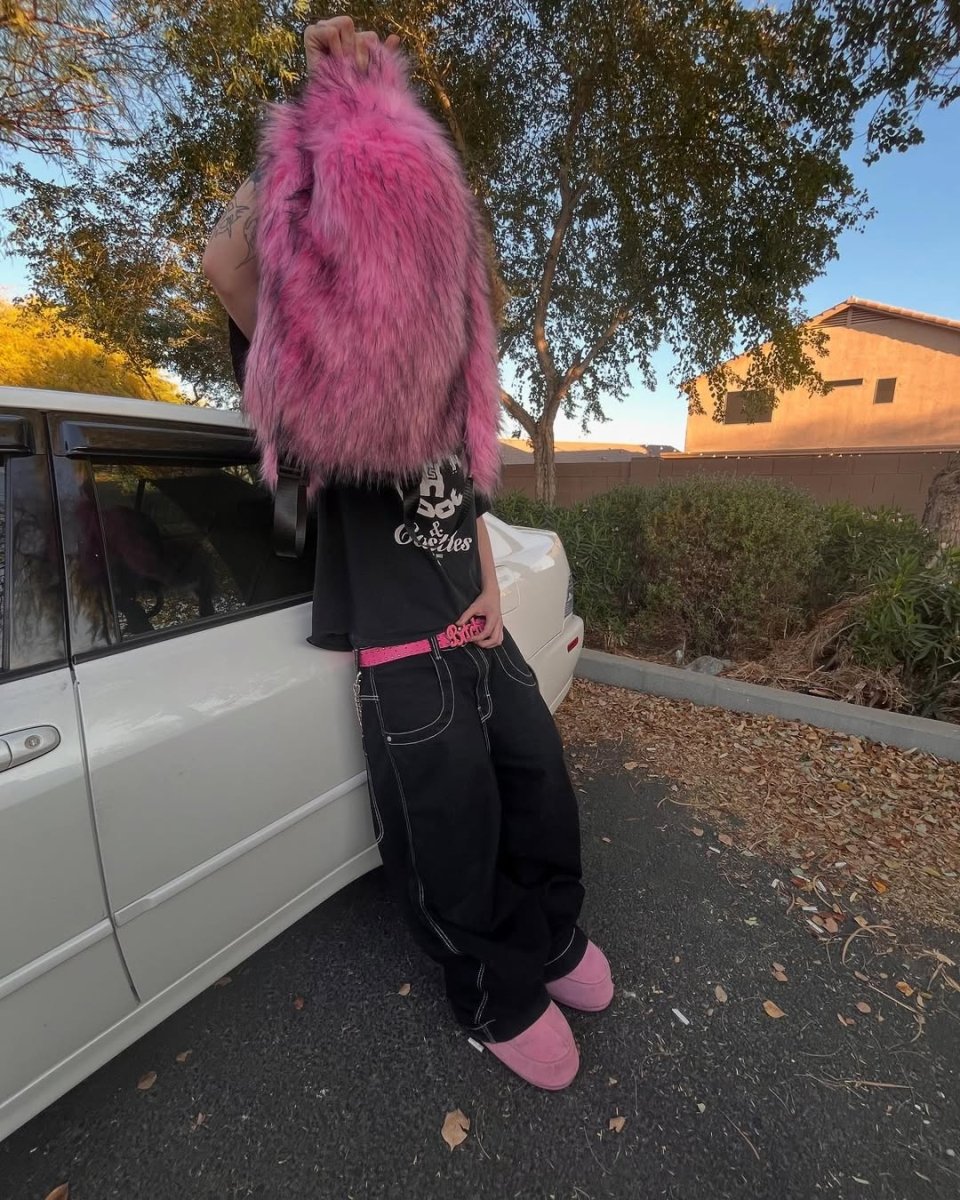 Lost Series Plush Backpack - Soft Faux Fur Unisex Medium Size with Zipper Closure