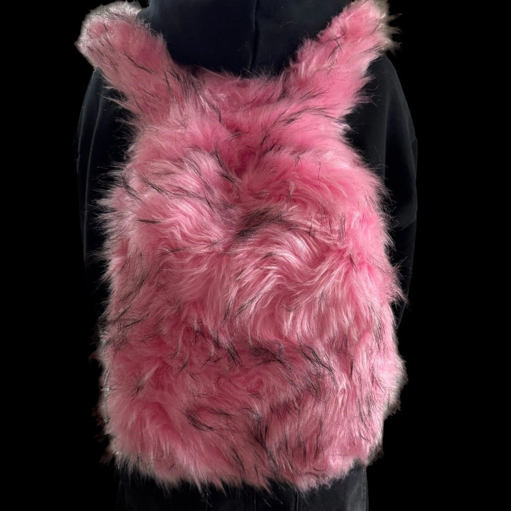 Lost Series Plush Backpack - Soft Faux Fur Unisex Medium Size with Zipper Closure