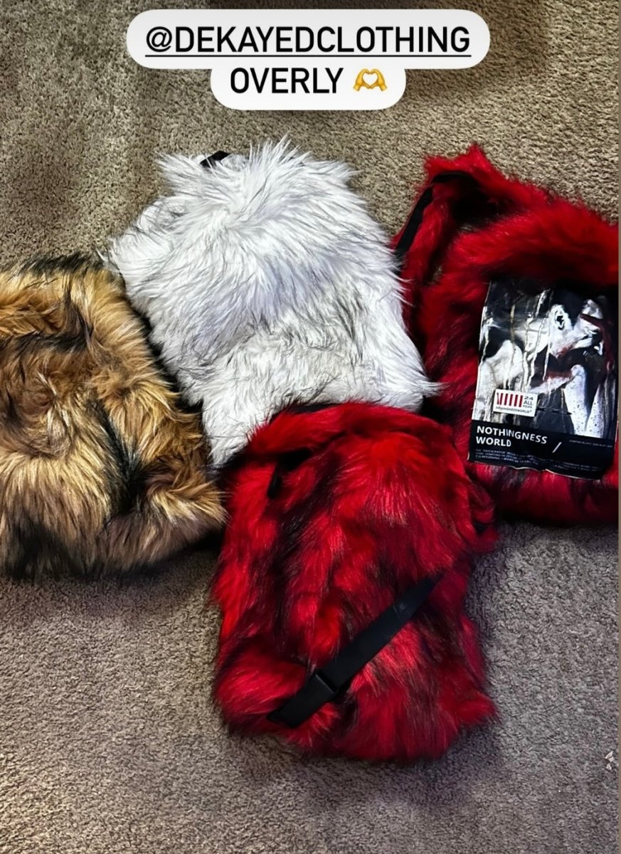 Lost Series Plush Backpack - Soft Faux Fur Unisex Medium Size with Zipper Closure