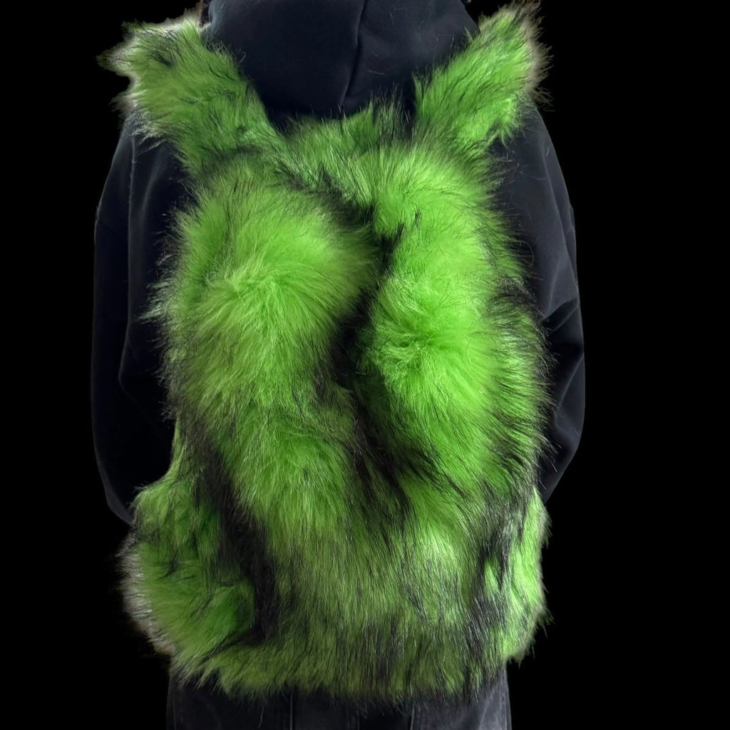 Lost Series Plush Backpack - Soft Faux Fur Unisex Medium Size with Zipper Closure