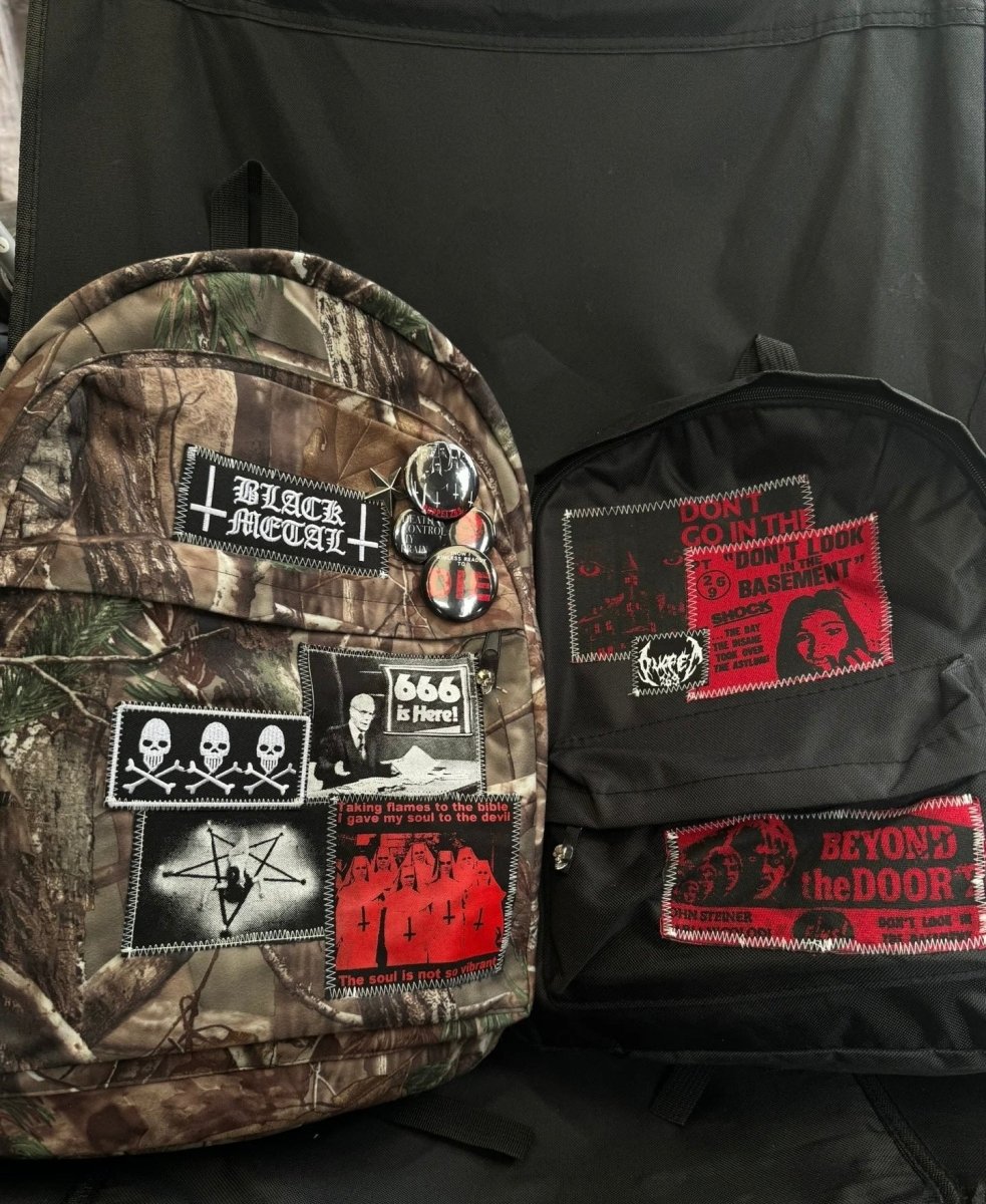 PT269 Dead Control Backpack - Multi-Patch Horror Film Collage