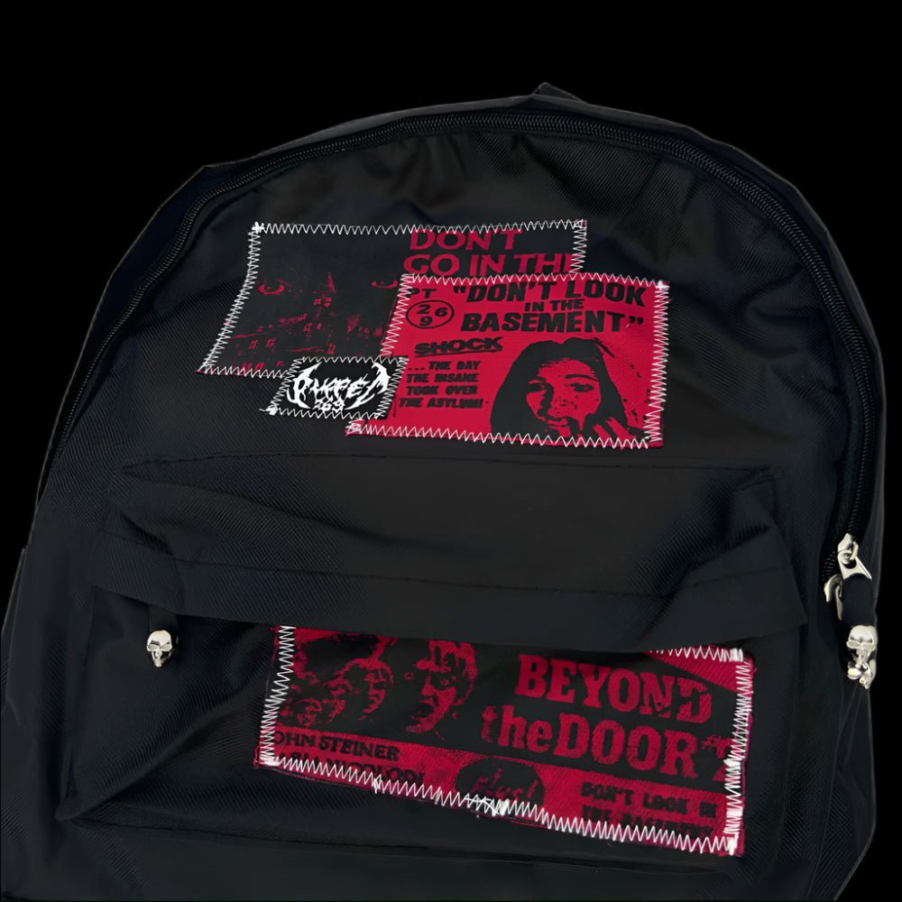 PT269 Dead Control Backpack - Multi-Patch Horror Film Collage